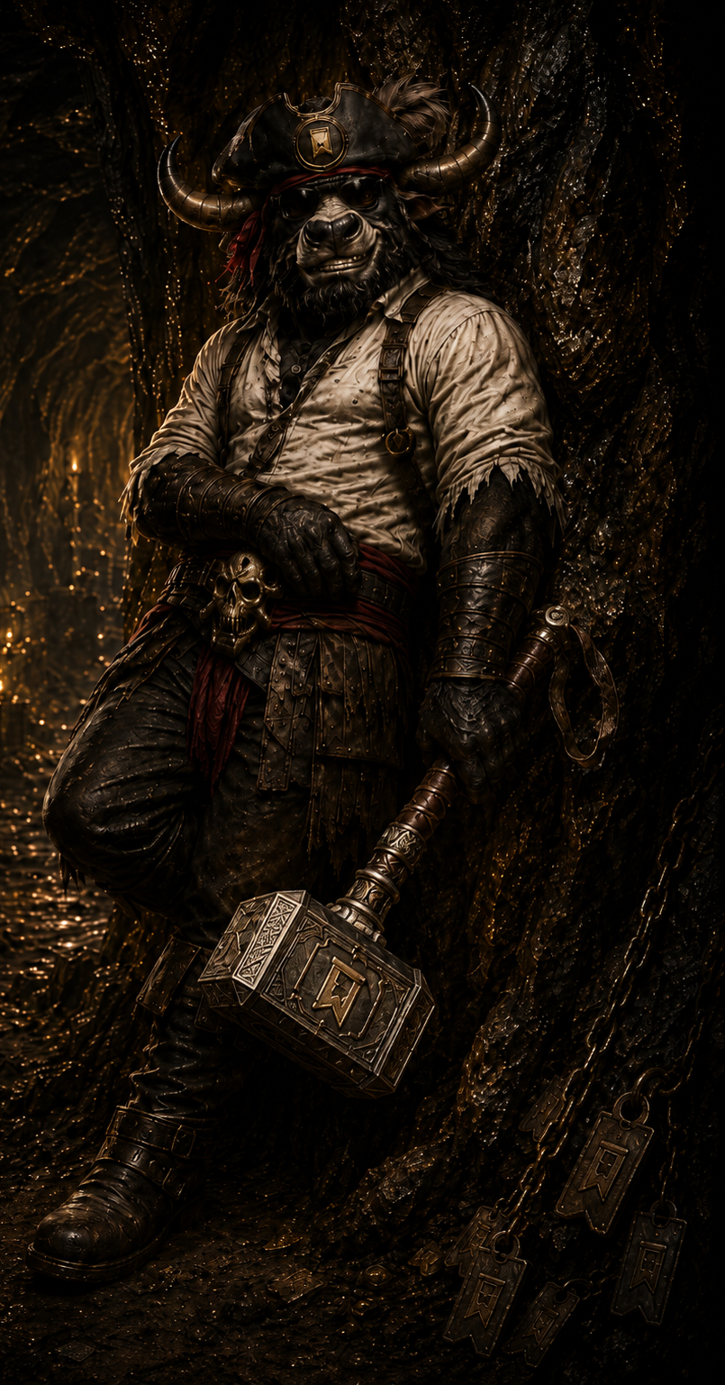 Captain Moosalot standing in a cave
