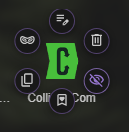 Caves of Wonders (CoW) hide a bookmark Caves of Wonders (CoW) bookmark action menu showing the Hide button for removing a saved link from view