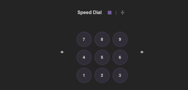 Caves of Wonders (CoW) Speed Dial keypad Caves of Wonders (CoW) Dashboard showing the Speed Dial number pad for opening favorite bookmarks quickly