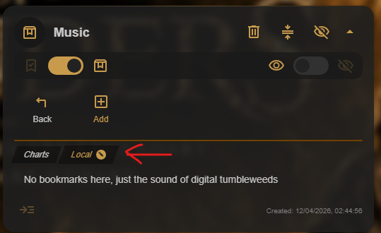 Caves of Wonders (CoW) inner Chest breadcrumb showing the edit icon that appears on hover