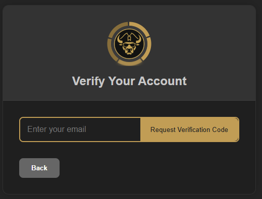 Caves of Wonders (CoW) verify Fleet account Caves of Wonders (CoW) setup screen for verifying an existing Fleet account with an email address
